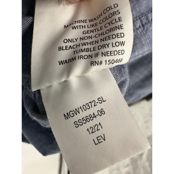 Hawker Rye Mens Shirt XL Slim Fit Blue Oxford Button Down Long Sleeve‎ - Picture 7 of 9